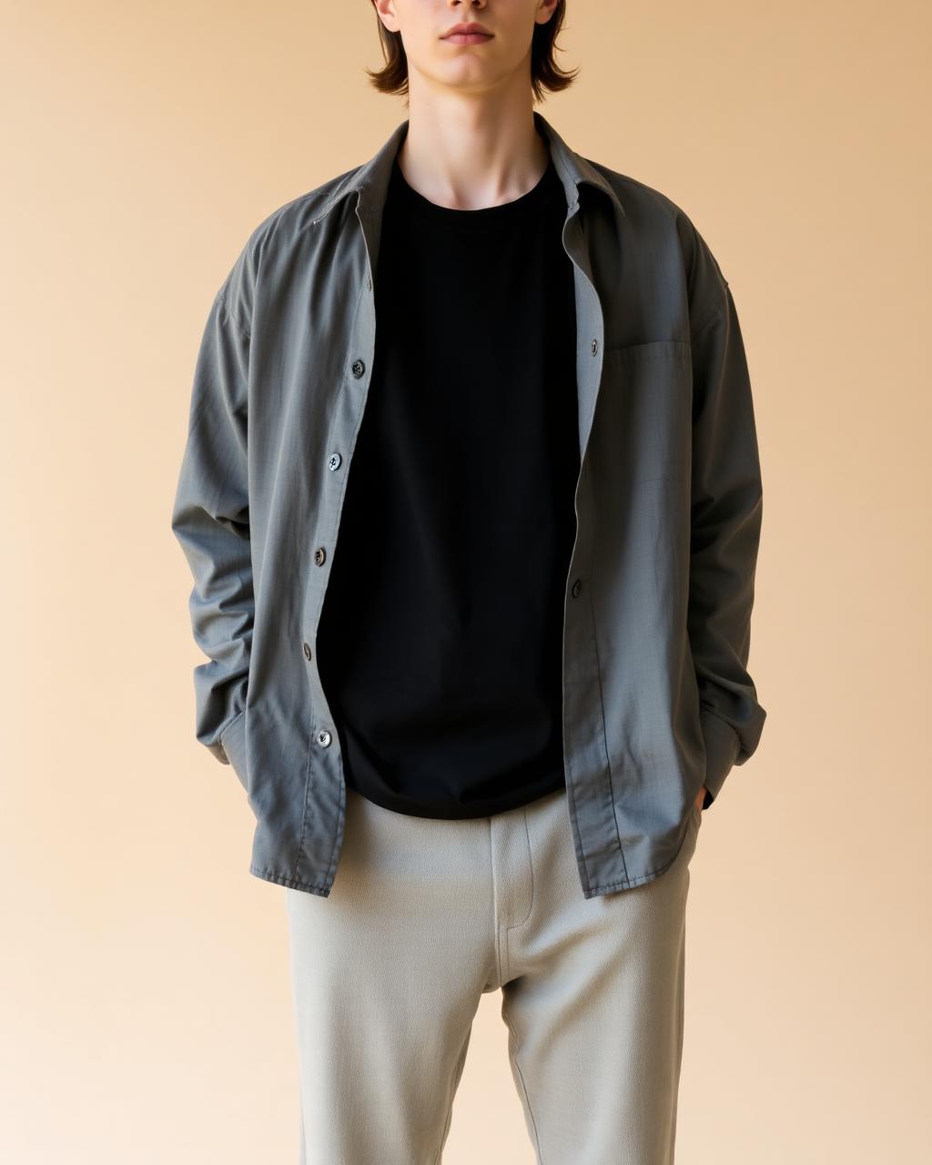Slate Edge Oversized Shirt